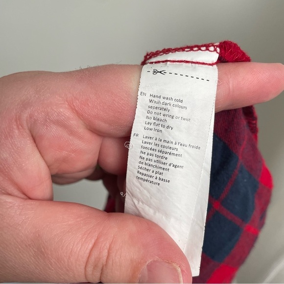 Vintage Y2K Grunge UK2LA Plaid Lace Up Closure Long Sleeve Top Red/Black Size S - Picture 8 of 8